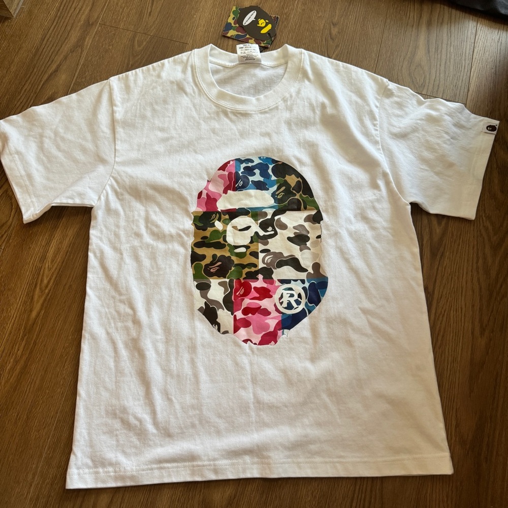 Bape White Printed Short-Sleeved T-Shirt